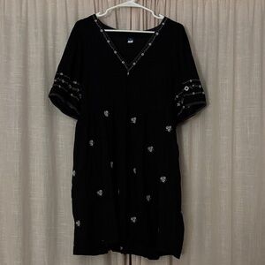 Old Navy Black Mini Dress with White Accents